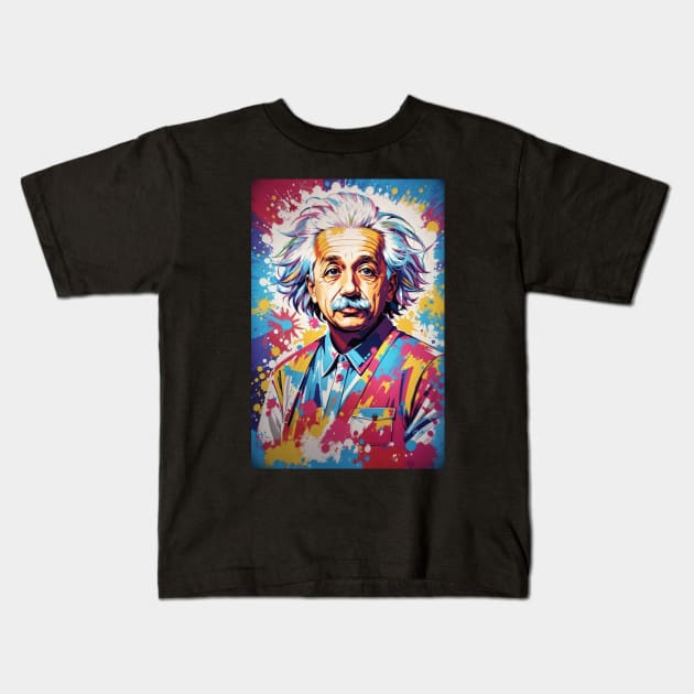 Albert Einstein Kids T-Shirt by CatCoconut-Art